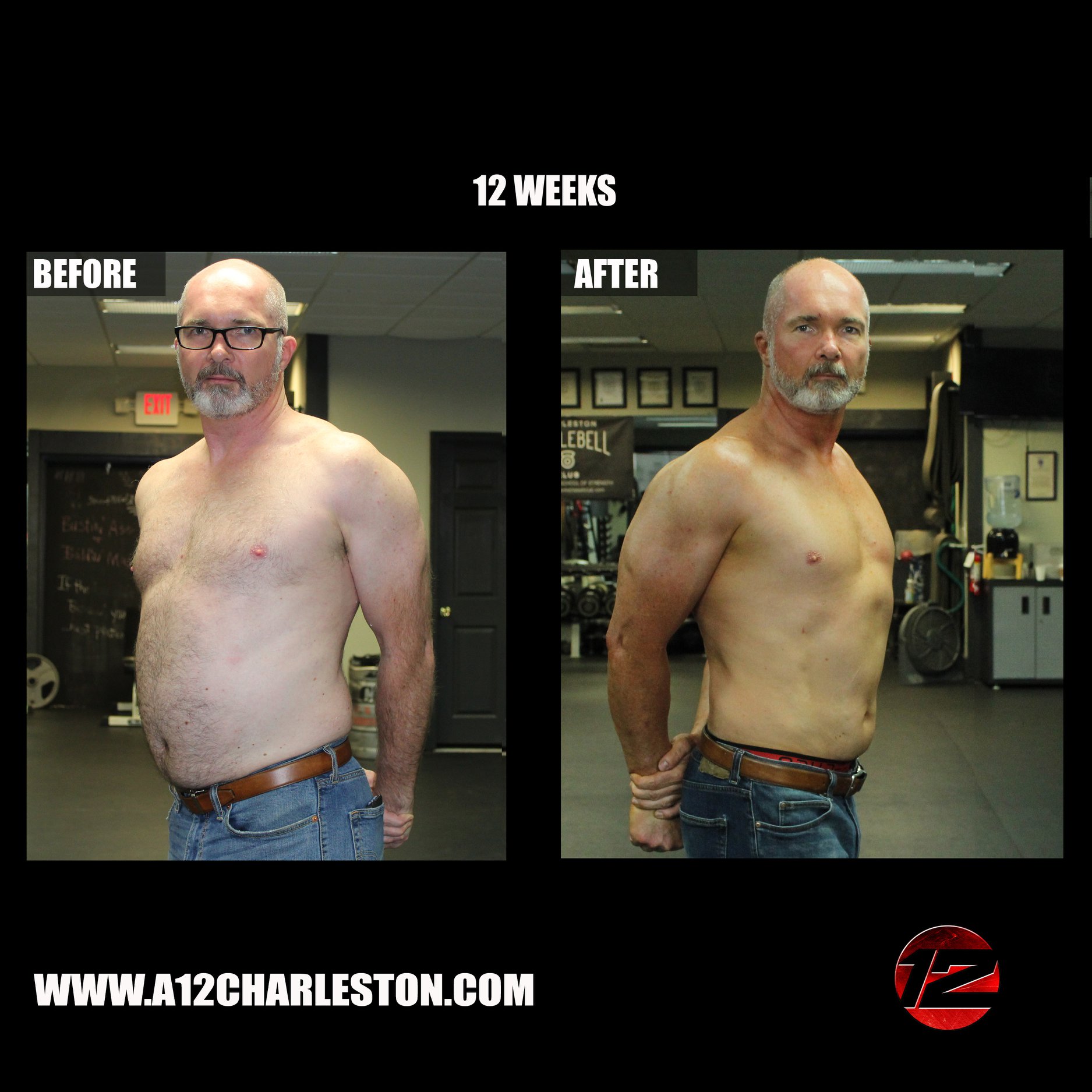 Before and after photos, side by side.